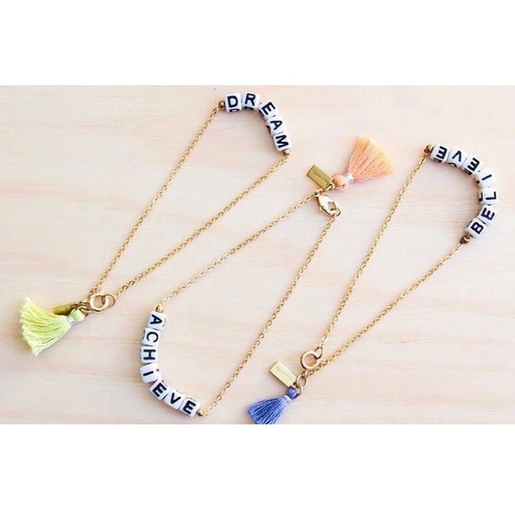 Believe 💫 Handmade Tassel Gold Bracelet - Picture 2 of 2